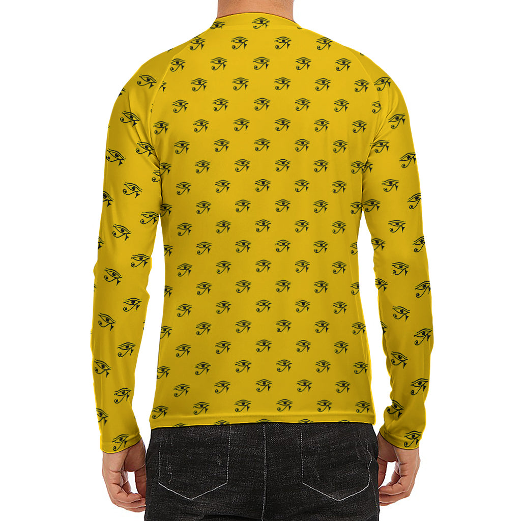 Eye Of Horus Symbol Pattern Print Men's Long Sleeve Rash Guard
