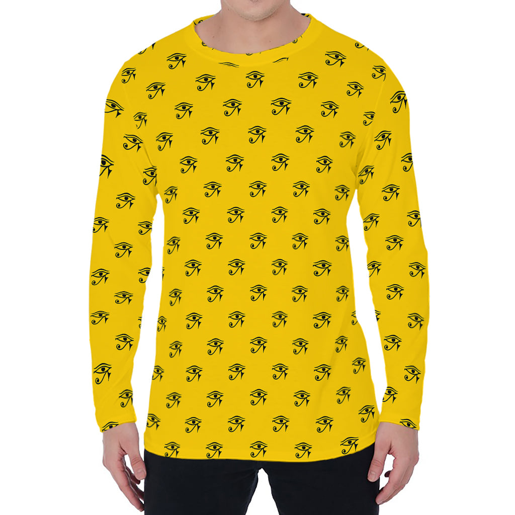 Eye Of Horus Symbol Pattern Print Men's Long Sleeve T-Shirt