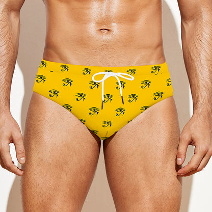 Eye Of Horus Symbol Pattern Print Men's Swim Briefs