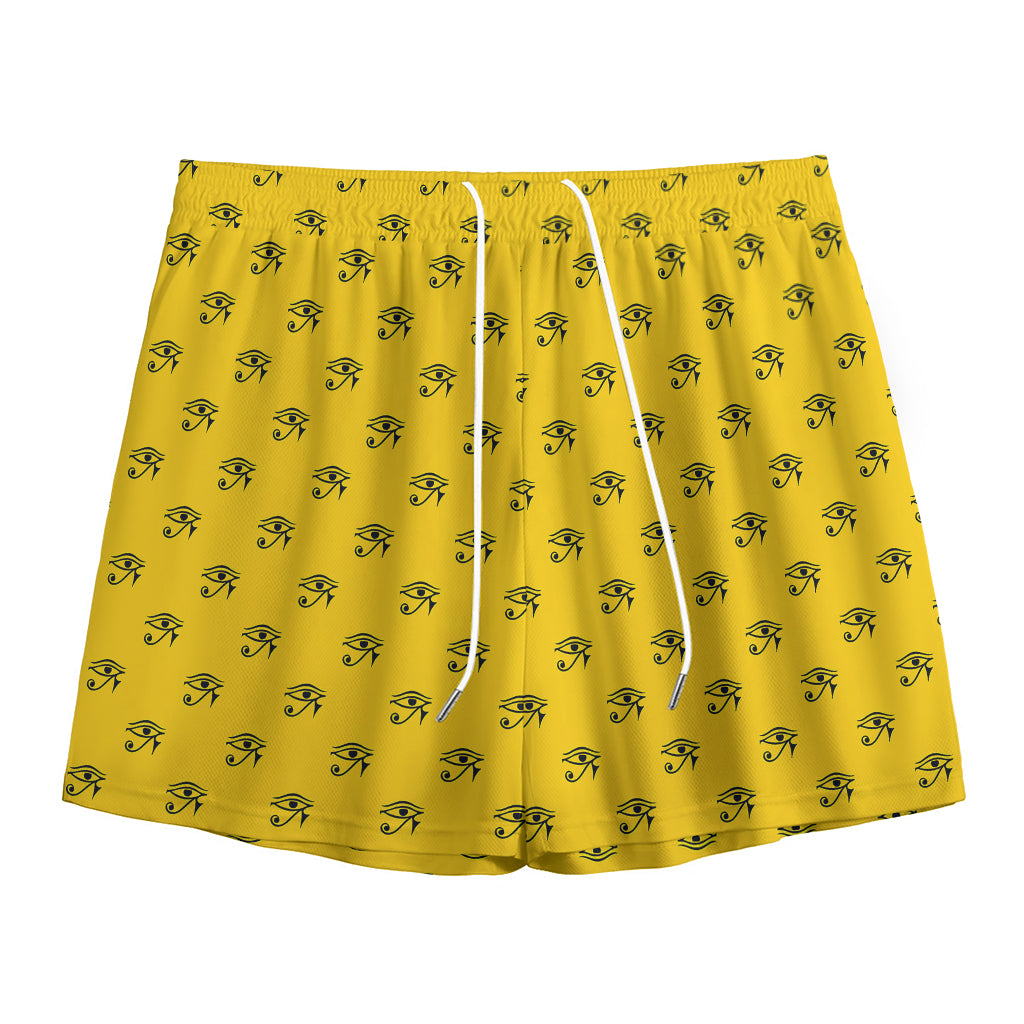 Eye Of Horus Symbol Pattern Print Mesh Shorts