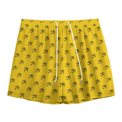 Eye Of Horus Symbol Pattern Print Mesh Shorts