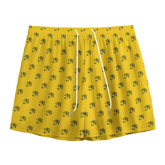 Eye Of Horus Symbol Pattern Print Mesh Shorts