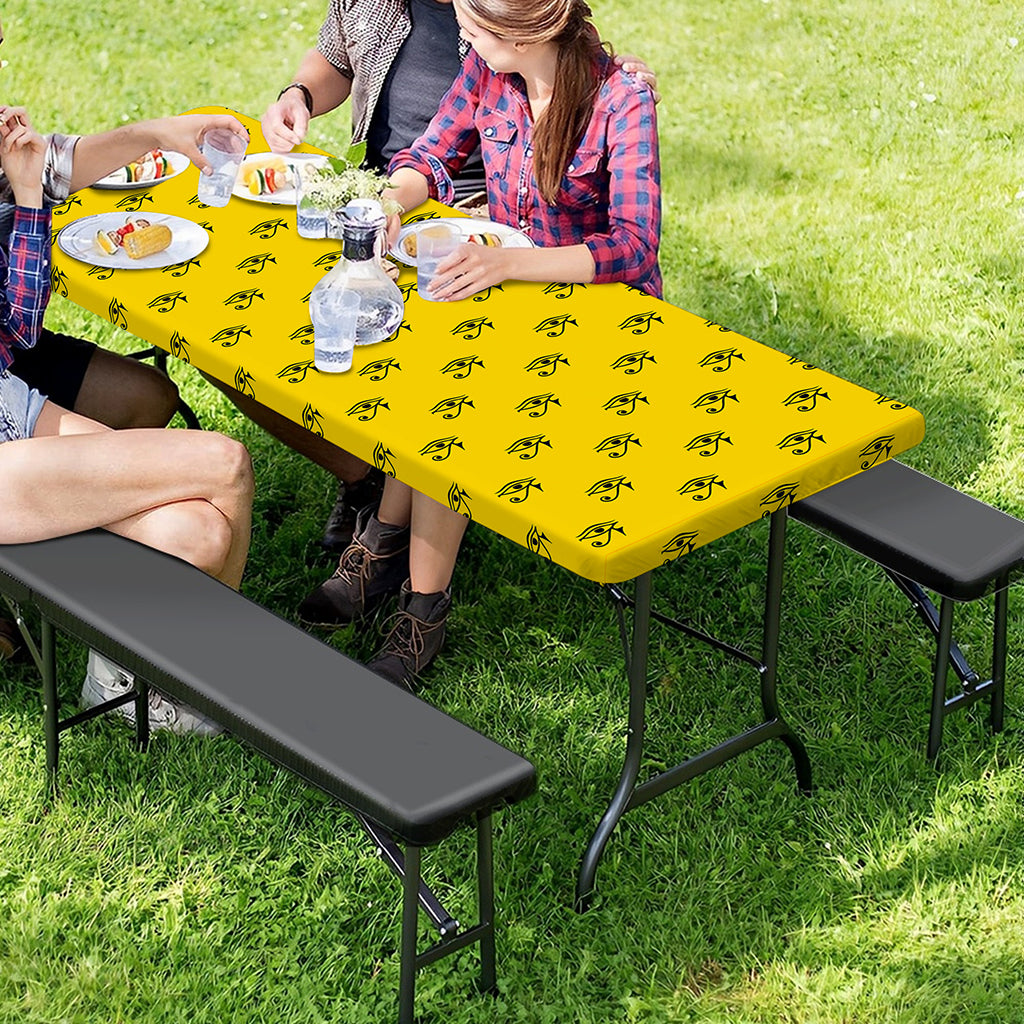 Eye Of Horus Symbol Pattern Print Picnic Table Cover