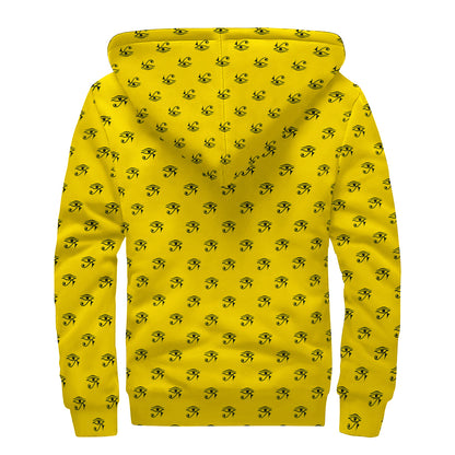 Eye Of Horus Symbol Pattern Print Sherpa Lined Zip Up Hoodie