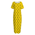 Eye Of Horus Symbol Pattern Print Short Sleeve Long Nightdress