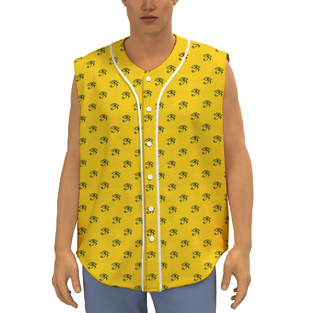 Eye Of Horus Symbol Pattern Print Sleeveless Baseball Jersey