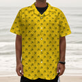 Eye Of Horus Symbol Pattern Print Textured Short Sleeve Shirt