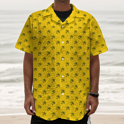 Eye Of Horus Symbol Pattern Print Textured Short Sleeve Shirt