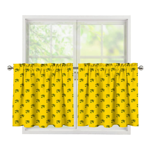 Eye Of Horus Symbol Pattern Print Tier Curtains