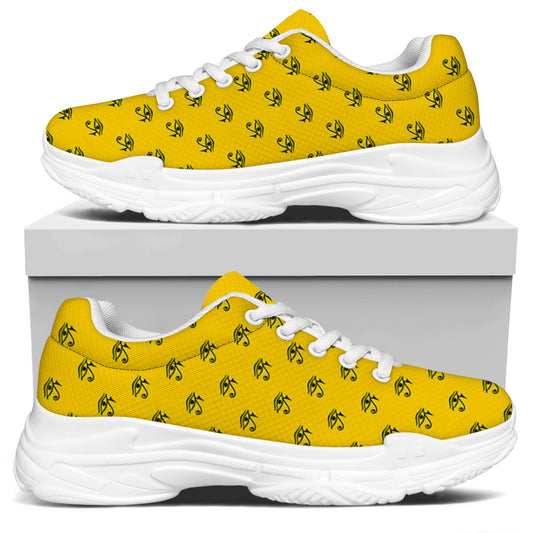 Eye Of Horus Symbol Pattern Print White Chunky Shoes