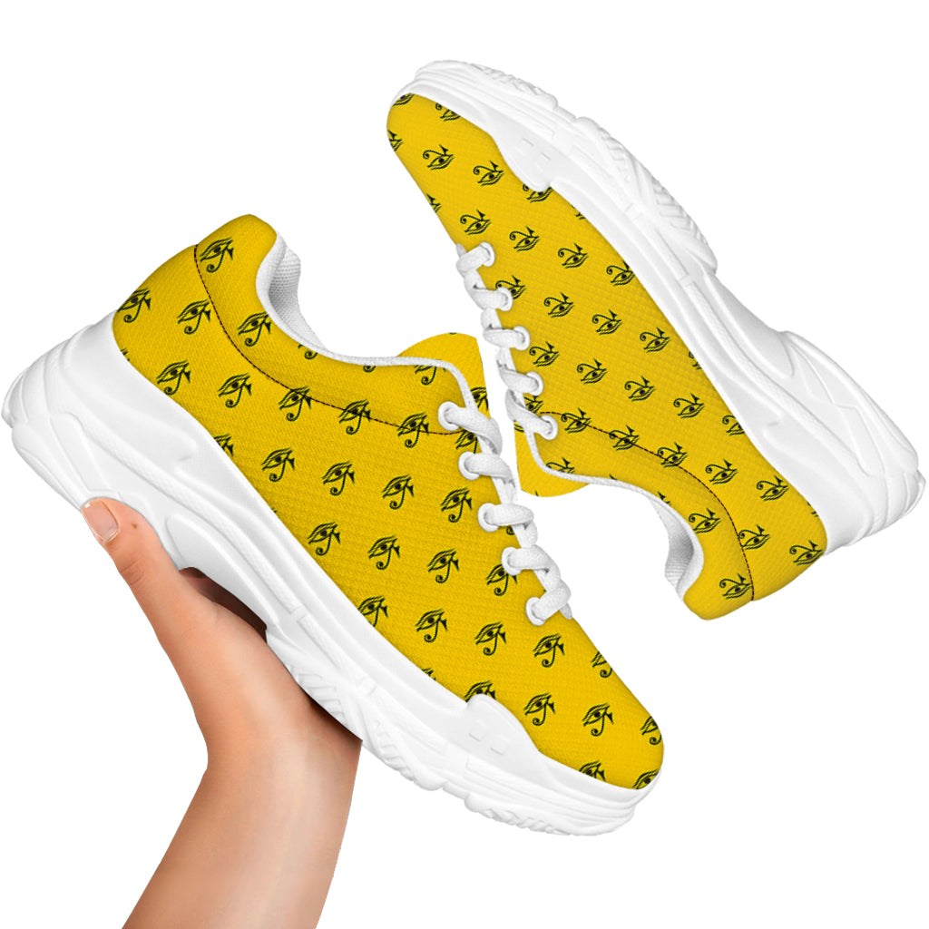 Eye Of Horus Symbol Pattern Print White Chunky Shoes