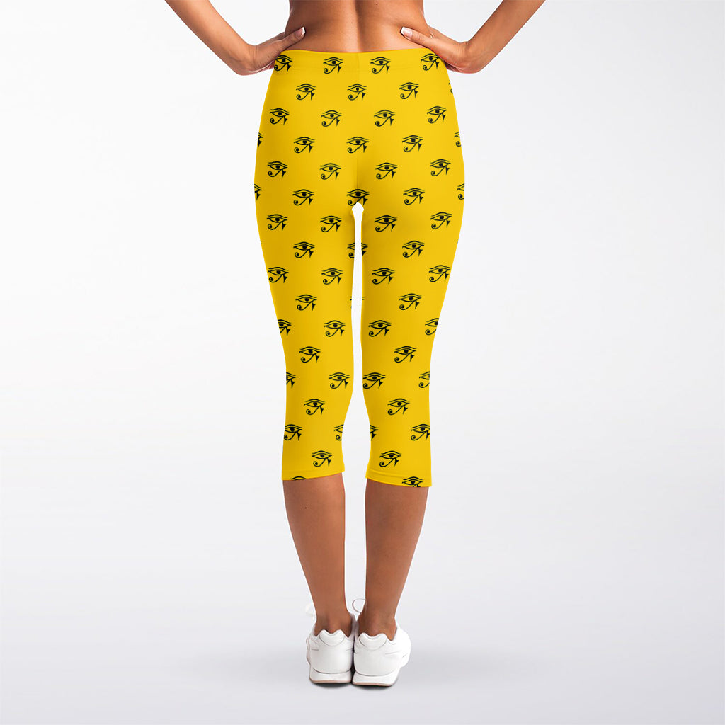 Eye Of Horus Symbol Pattern Print Women's Capri Leggings