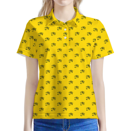 Eye Of Horus Symbol Pattern Print Women's Polo Shirt