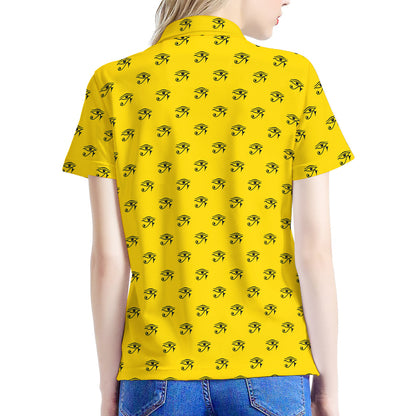 Eye Of Horus Symbol Pattern Print Women's Polo Shirt
