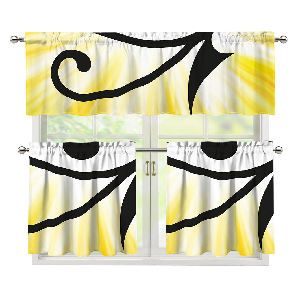 Eye Of Horus Symbol Print 3 Piece Kitchen Curtains