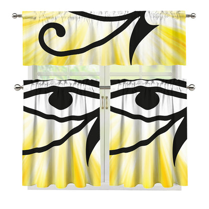 Eye Of Horus Symbol Print 3 Piece Kitchen Curtains