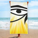 Eye Of Horus Symbol Print Beach Towel