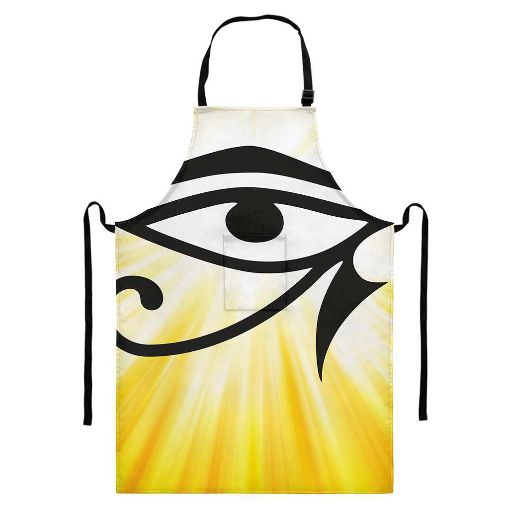Eye Of Horus Symbol Print Bib Apron With Pocket