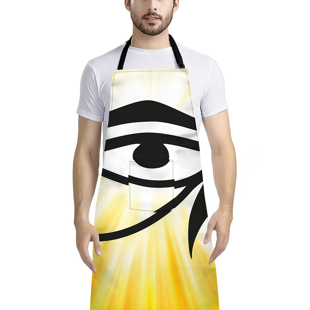 Eye Of Horus Symbol Print Bib Apron With Pocket