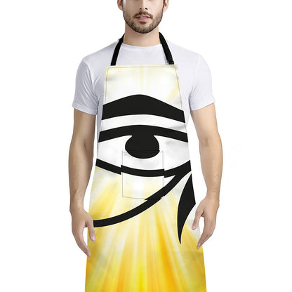 Eye Of Horus Symbol Print Bib Apron With Pocket