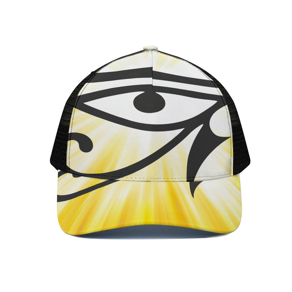 Eye Of Horus Symbol Print Black Mesh Trucker Cap