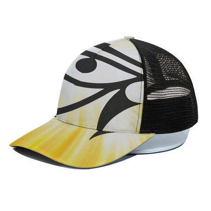 Eye Of Horus Symbol Print Black Mesh Trucker Cap