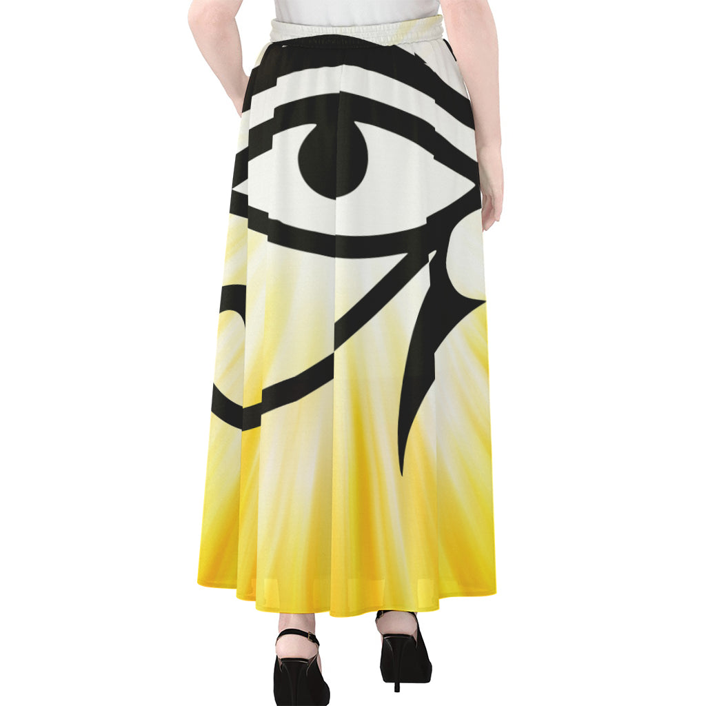 Eye Of Horus Symbol Print Chiffon Maxi Skirt