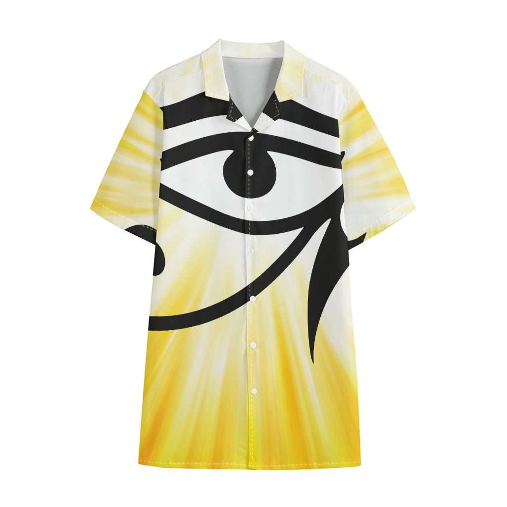 Eye Of Horus Symbol Print Cotton Hawaiian Shirt