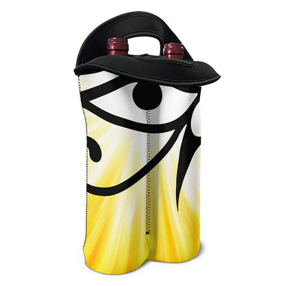 Eye Of Horus Symbol Print Double Neoprene Wine Tote