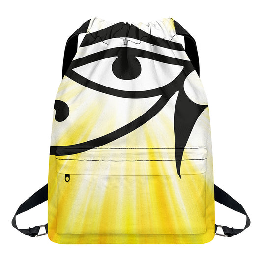 Eye Of Horus Symbol Print Drawstring Backpack