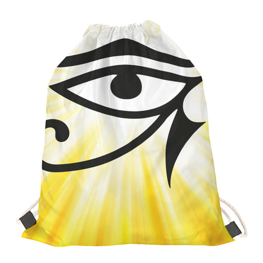 Eye Of Horus Symbol Print Drawstring Bag