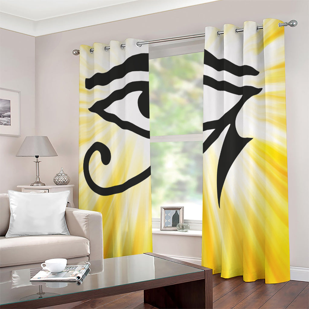 Eye Of Horus Symbol Print Extra Wide Grommet Curtains