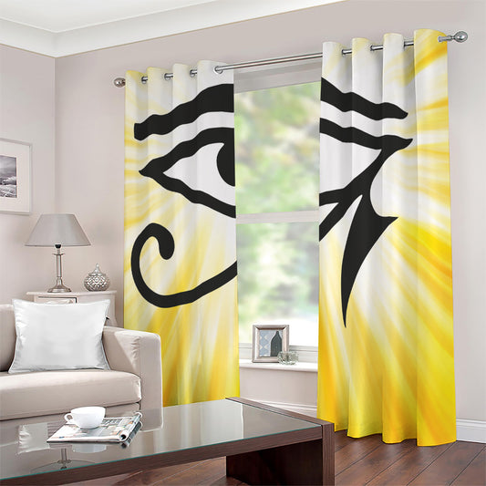 Eye Of Horus Symbol Print Extra Wide Grommet Curtains