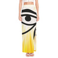 Eye Of Horus Symbol Print High Slit Maxi Skirt