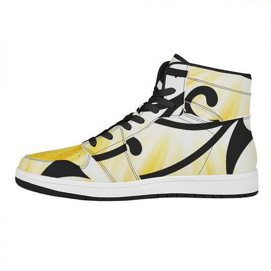 Eye Of Horus Symbol Print High Top Leather Sneakers