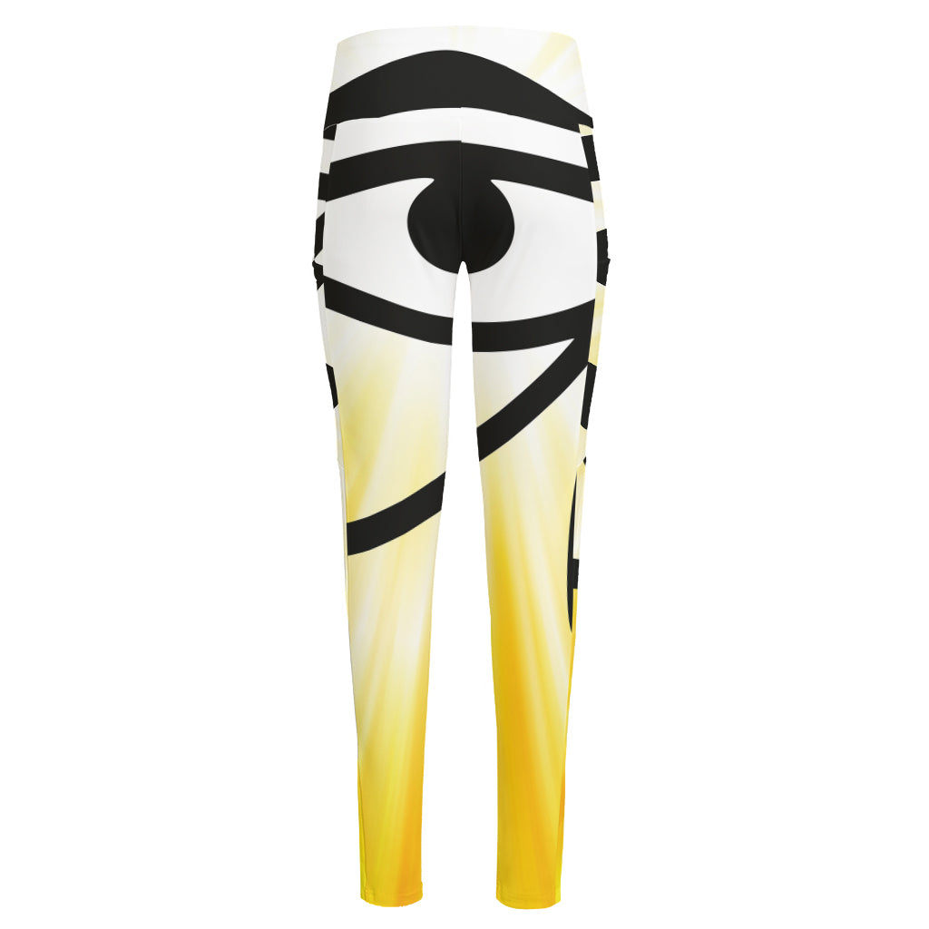 Eye Of Horus Symbol Print High-Waisted Pocket Leggings