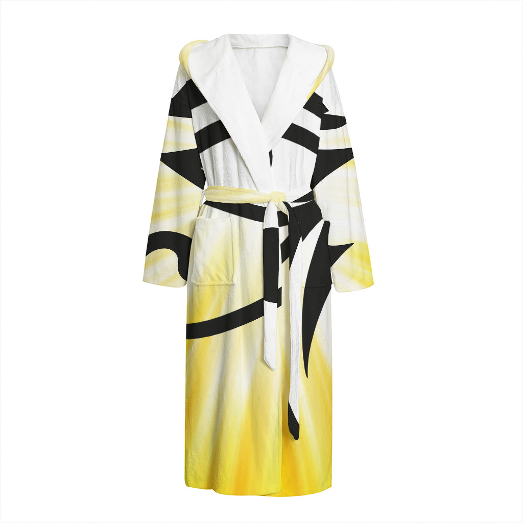 Eye Of Horus Symbol Print Hooded Bathrobe
