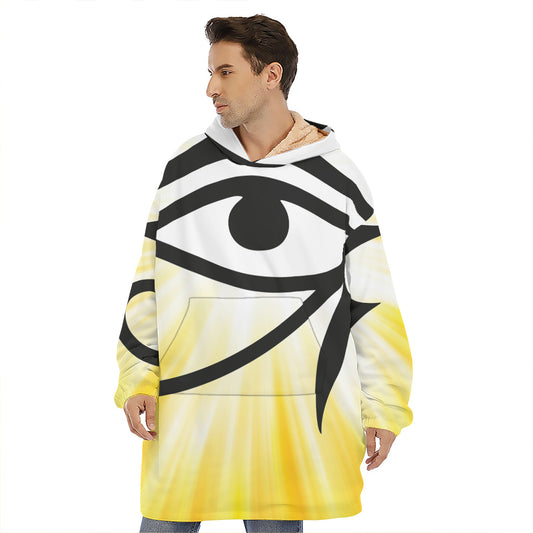 Eye Of Horus Symbol Print Hoodie Blanket