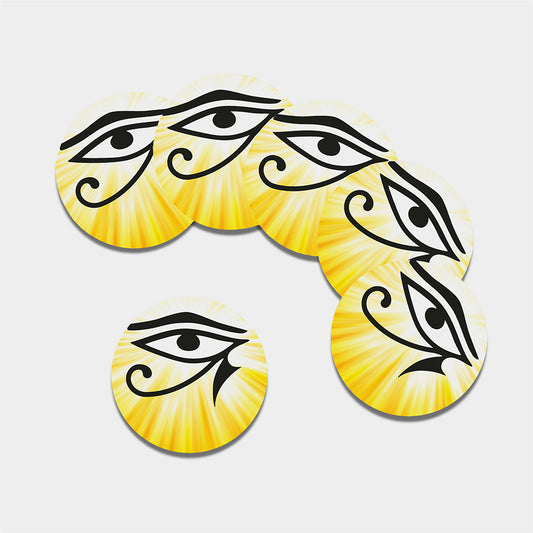Eye Of Horus Symbol Print Leather Coaster Set