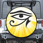 Eye Of Horus Symbol Print Leather Spare Tire Cover