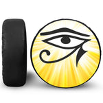 Eye Of Horus Symbol Print Leather Spare Tire Cover