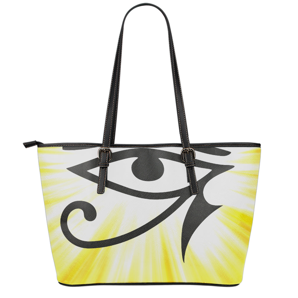 Eye Of Horus Symbol Print Leather Tote Bag