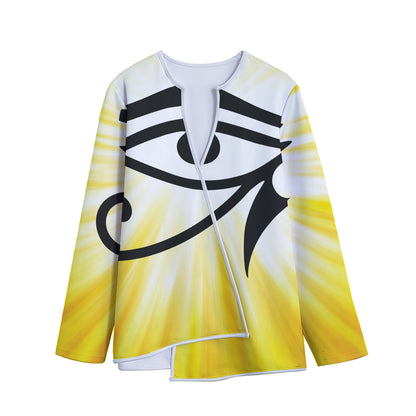 Eye Of Horus Symbol Print Long Sleeve Short Coat