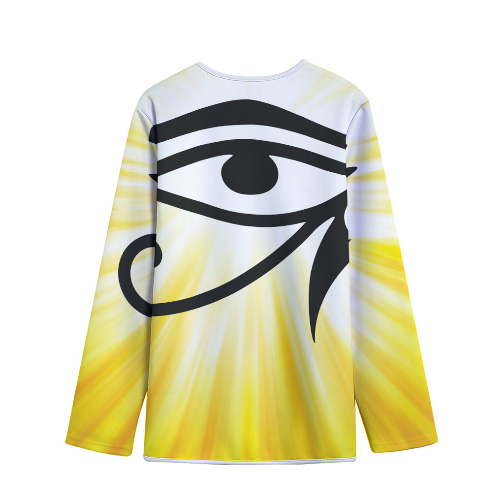 Eye Of Horus Symbol Print Long Sleeve Short Coat