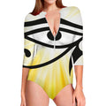 Eye Of Horus Symbol Print Long Sleeve Swimsuit