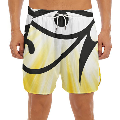 Eye Of Horus Symbol Print Men's Split Running Shorts