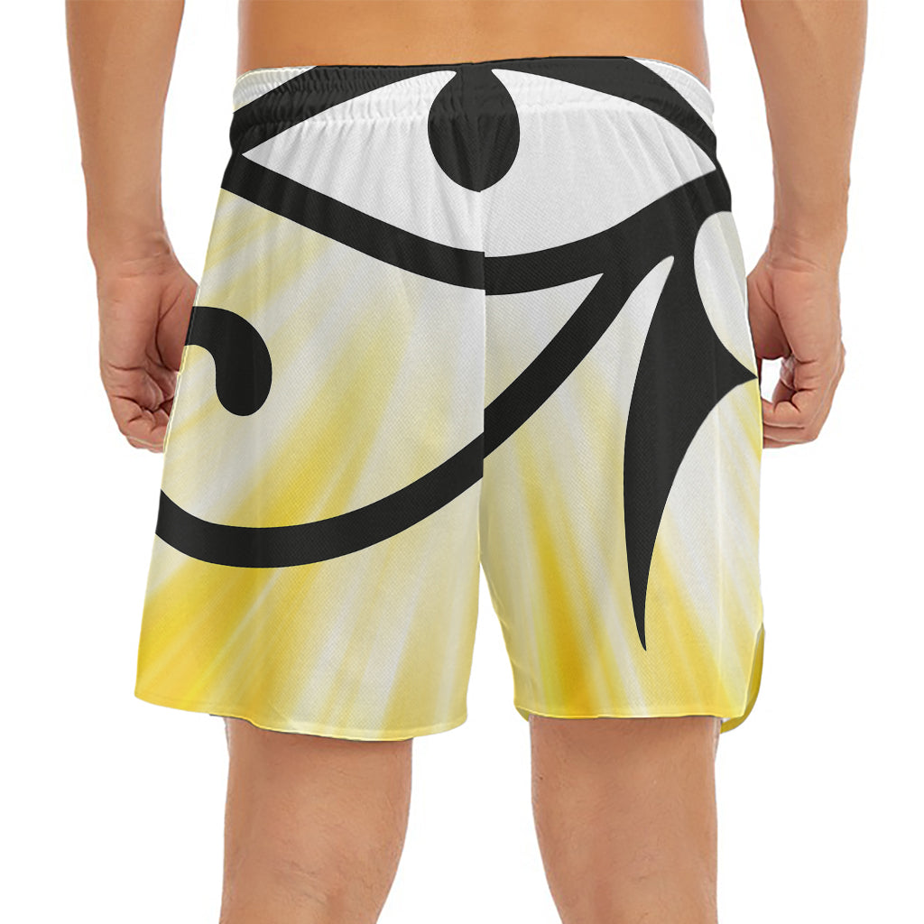 Eye Of Horus Symbol Print Men's Split Running Shorts
