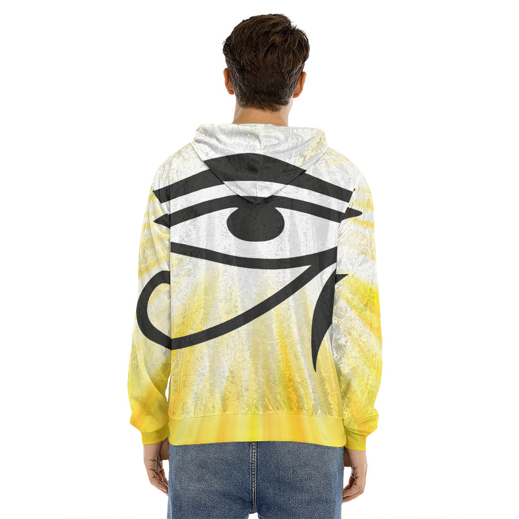 Eye Of Horus Symbol Print Men's Velvet Pullover Hoodie