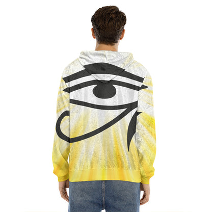 Eye Of Horus Symbol Print Men's Velvet Pullover Hoodie