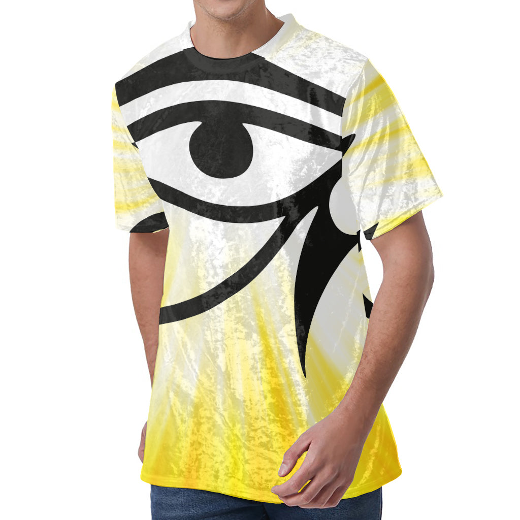 Eye Of Horus Symbol Print Men's Velvet T-Shirt